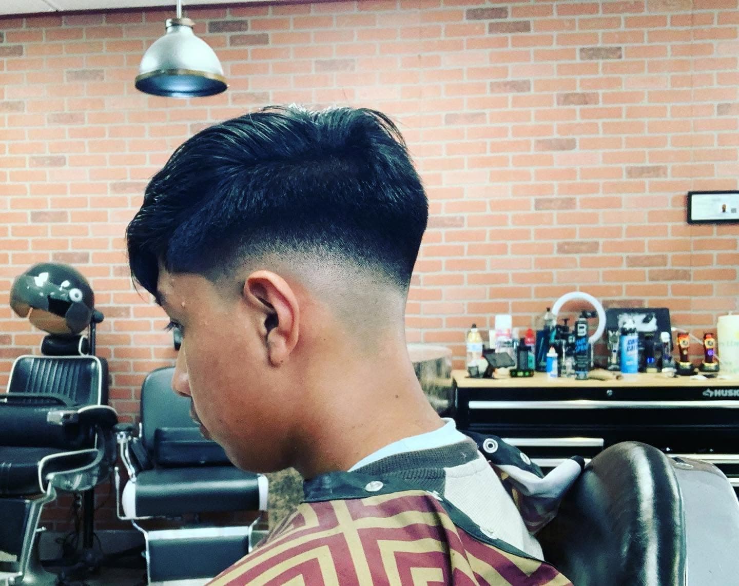 Finished fade with a hard part